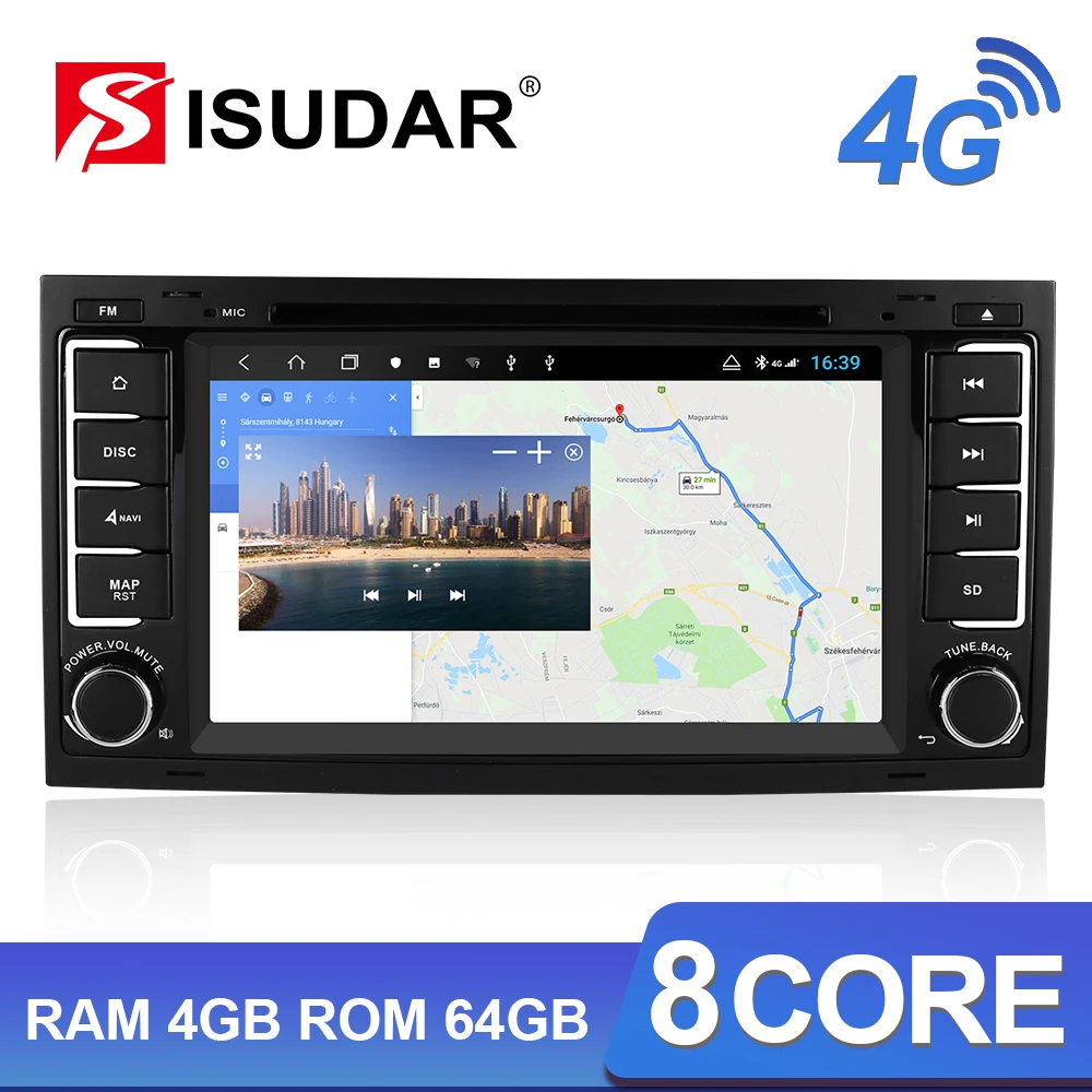 Isudar H53 4G Android Авто Радио 2 Din для Volkswagen/Touareg Автомобильный мультимедийный dvd-плеер Восьмиядерный ram 4 Гб rom 64G DSP DVR камера