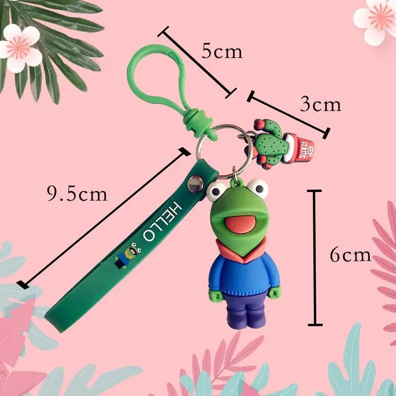 

Creative Cartoon Frog Keychain Cute Frog Family Car Key Ring Pendant Men and Women Bag Hang Ornament Faux Fur Cn(origin)