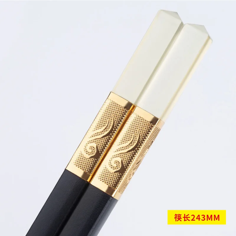 

10 Pairs Chinese Chopsticks Amber Glass Fiber High Quality Alloy Sushi Food Stick Chopsticks for Hotel Family Tableware Non-slip