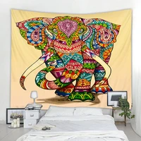 colorful elephant tapestry hippie boho wall decoration mandala fabric carpet living room upholstery cloth