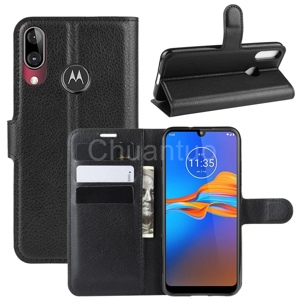 Модный чехол бумажник из искусственной кожи для Motorola MOTO E6 Plus/E6S защитный книжка