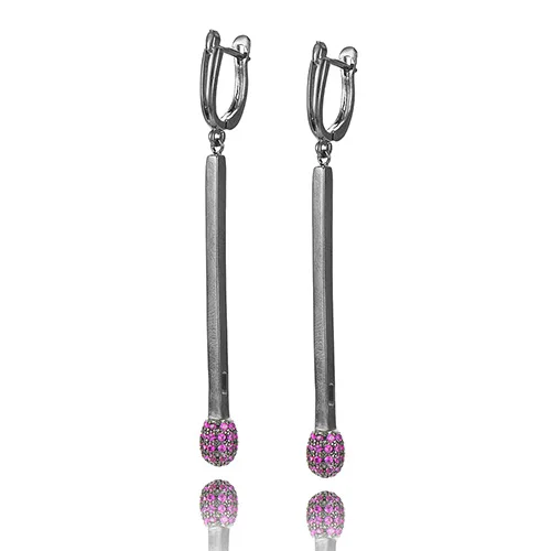 Hotpink Sisathy трендовый простой формы спичек Серьги Висячие романтические элегантный стиль, для невесты, для свадьбы Вечерние серьги для женщин ювелирные изделия для девочек - Окраска металла: Hotpink