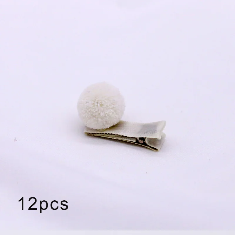 white 12 шт., меховой шарик, эластичная резинка для волос для девочек, конский хвост, держатели, плюшевый шар, кольцо для волос, женский эластичный галстук для волос, аксессуары, Резиновая лента для волос - Цвет: white