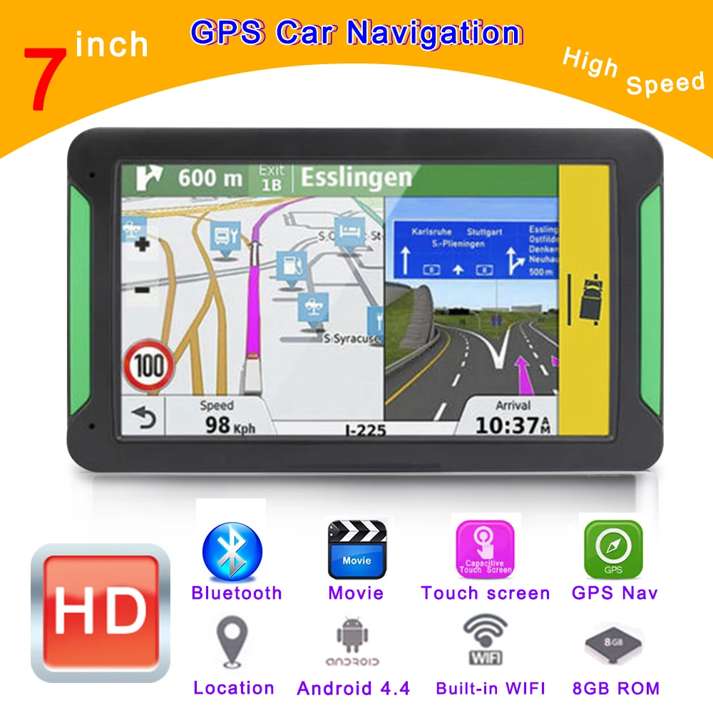 Автомобильный GPS-навигатор Q81 7 дюймов 8 ГБ Портативный сенсорный экран HD FM Bluetooth