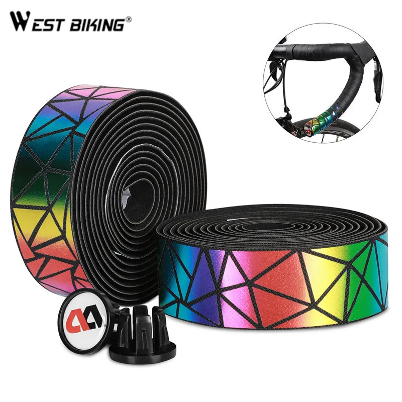 Наклейка на руль велосипеда, противоскользящая лента для руля дорожного велосипеда, оболочка с заглушками, Аксессуары для велосипеда
