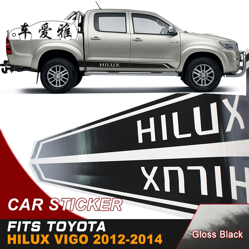 

Наклейка на боковую дверь Hilux, гоночная графическая, виниловые автомобильные наклейки, для TOYOTA HILUX, Revo, Vigo 2012-2019, 2 шт.