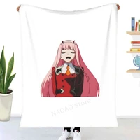zero two from darling in the franxx throw blanket sheets on the bed blanket on the sofa decorative bedspreads for children
