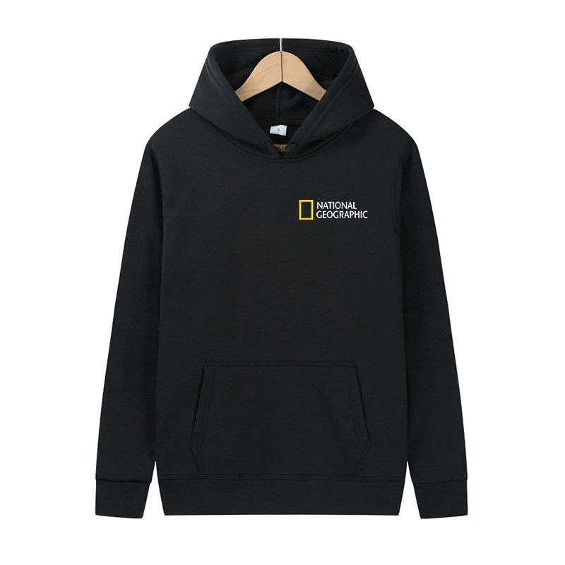 

Толстовка мужская с капюшоном, модная уличная одежда в стиле Харадзюку, топ с национальным географическим принтом, пуловер, свитшот с капюш...