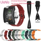 Ремешок силиконовый универсальный для наручных часов Huawei B6B3, однотонный классический цветной браслет, аксессуары для часов, 16 мм