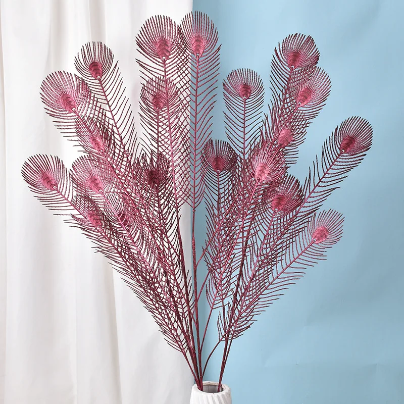 

2pcs/set Artificial Phoenix Tail Touch Artificial Bouquet Fake Flower for Wedding Decoration Pteris Flowers Home Living Room