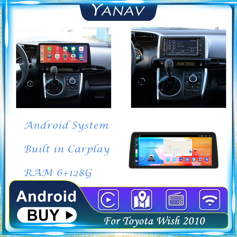 

Автомагнитола 2DIN на Android для Toyota Wish 2010, GPS-навигатор, встроенный carplay, видео, стереоприемник, Мультимедийный MP3-плеер, головное устройство