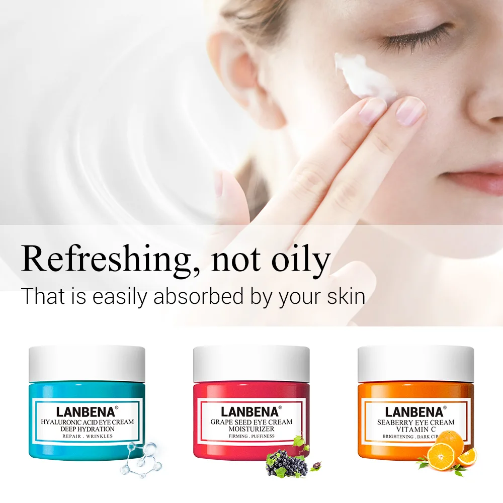 

LANBENA Eye Cream Eye Serum Hyaluronic Acid Moisturizing Anti-Wrinkle Anti Aging Ageless Anti-Puffiness Dark Circle Firming 20g