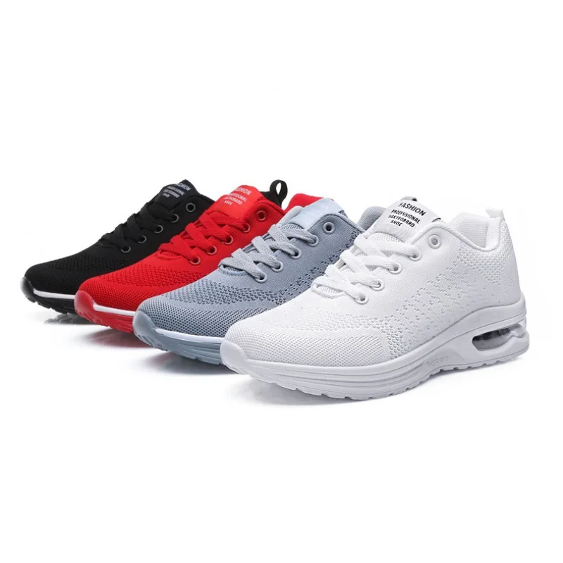 

White Shoes Flying Woven Air Cushion Shoes Leisure Sports Lovers Shoes