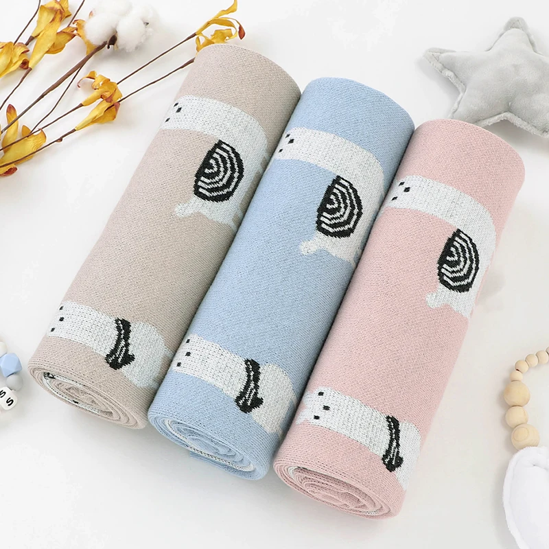 

Kids Swaddle Wrap Blanket Baby Blankets Super Soft Newborns Stroller Sleeping Covers Infantil Cartoon Alpaca 100% Cotton Knitte