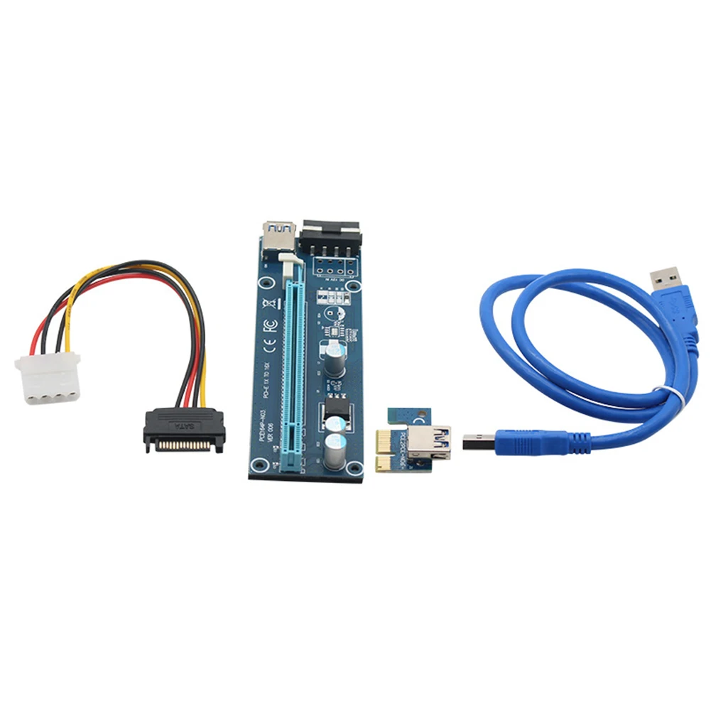 

2021 New PCI Express 1x to 16x Powered Adapter Card PCI-E Graphics Extension 4 Pin 4 Solid Capacitors USB 3.0 Cable
