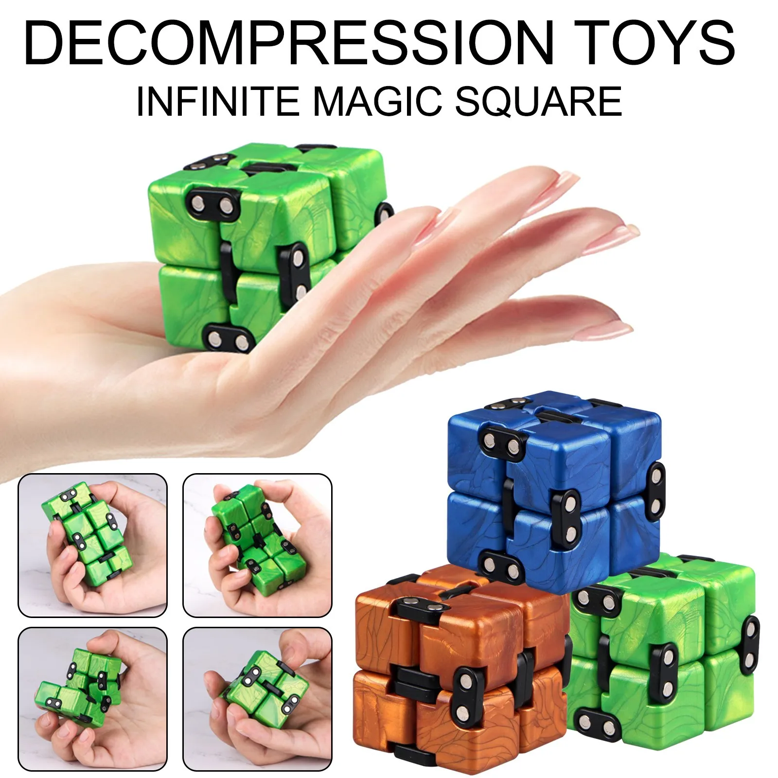 

Infinity Cube-Fidget Toy Cool Mini Gadget Best for Stress and Anxiety Relief Fingertip Cube Educational Decompression Toys #5