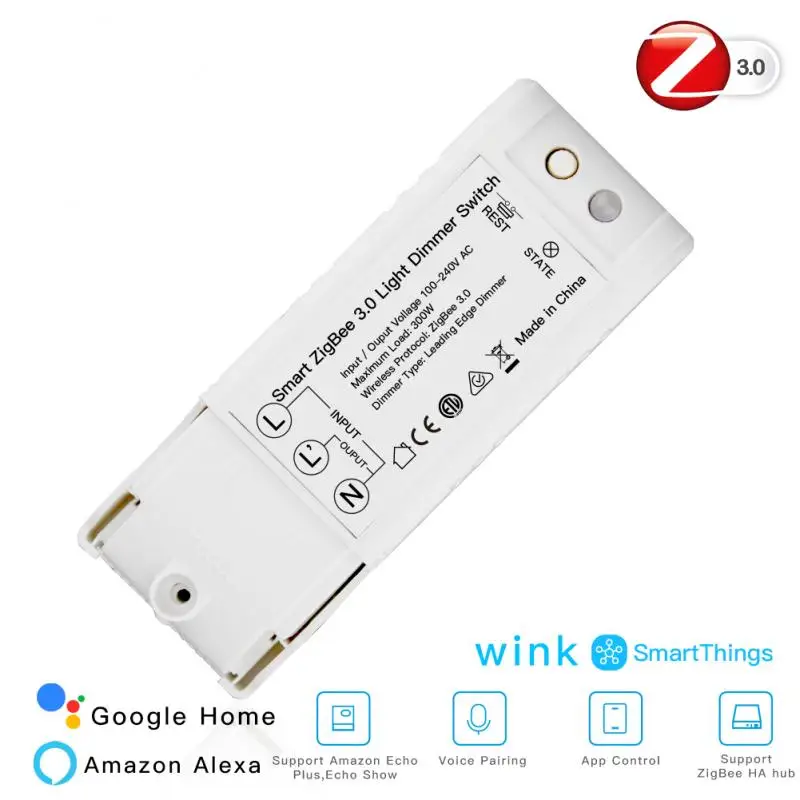 

AC100-240V Smart ZigBee3.0 Light Dimmer Switch Smart Home Modification Remote Control Phone Control For Amazon Alexa Dimmer