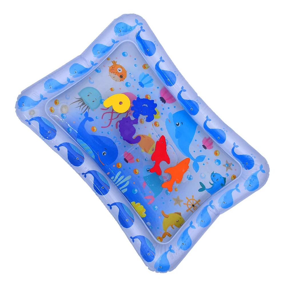Cute Whale Animal Number Inflatable Tummy Time Water Mat Infants Baby Pad Toy encourages babys natural curiosity develop skills | Игрушки и