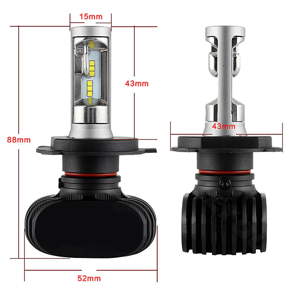 CARCTR 1 пара светодиодных Автомобильных Фар H4 Led H7 супер яркие лампы H1 H3 H11 9005 9006 9012 9004