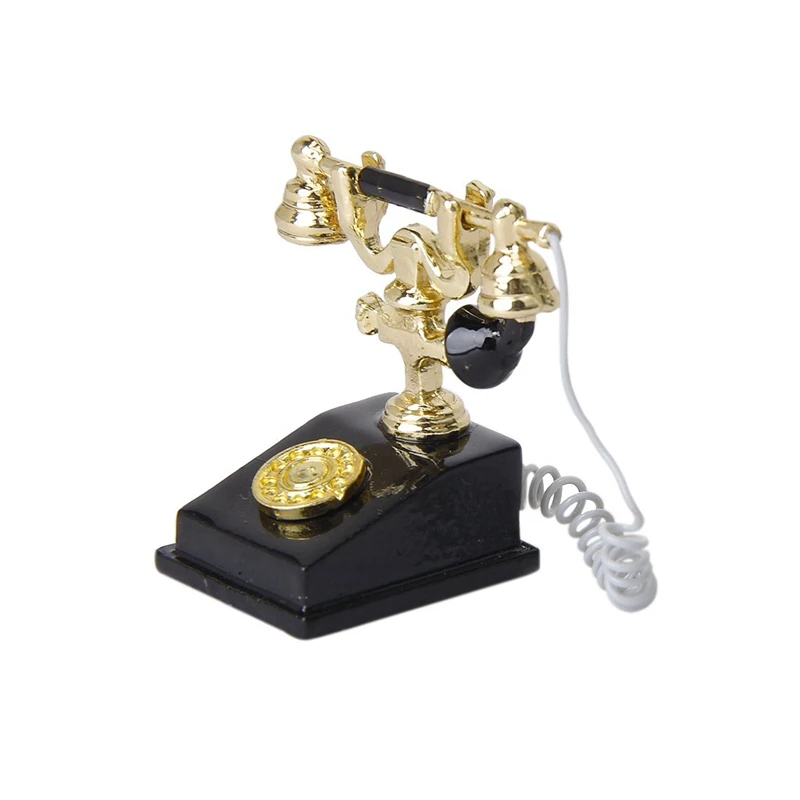 1/12 миниатюрный ретро телефон для кукольного домика винтажный | Игрушки и хобби