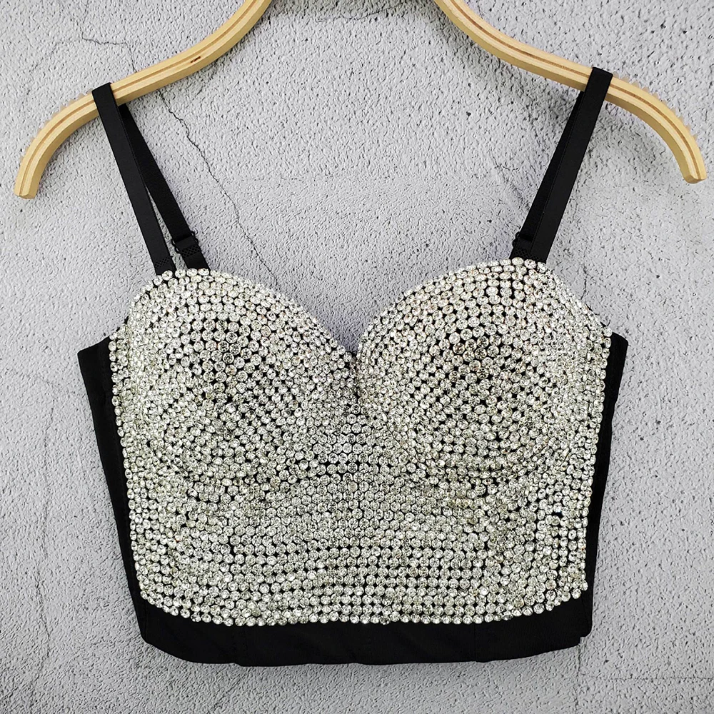 Стразы кроп топы для женщин 2020 сексуальный топ с украшением в виде кристаллов