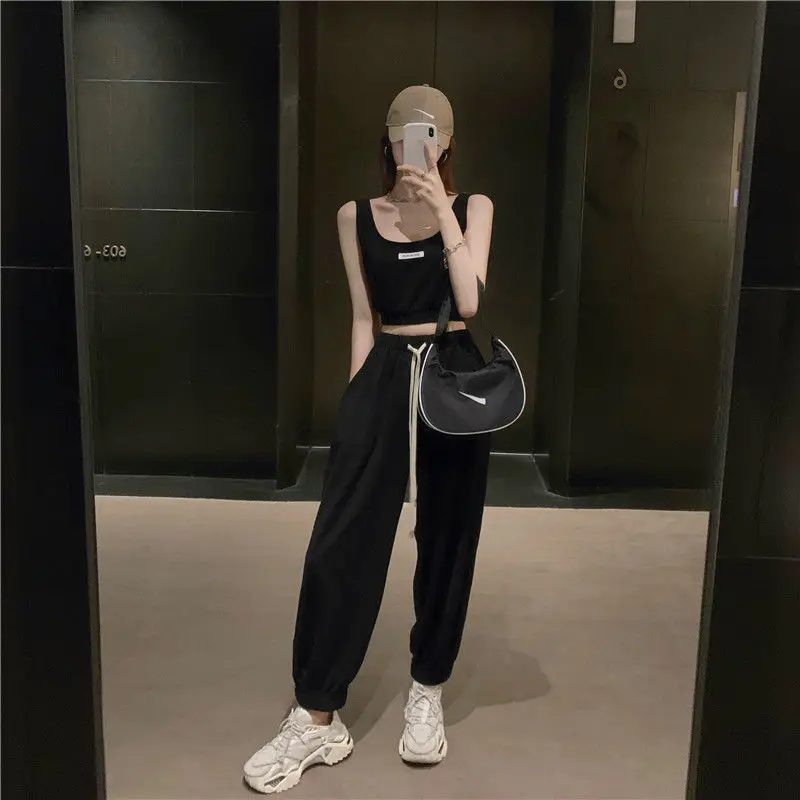 

2PCS/Set Fitness Women Yoga Suit High Stretchy Workout Sport Set Sports Vest Middle Waist Sports Trousers Gym