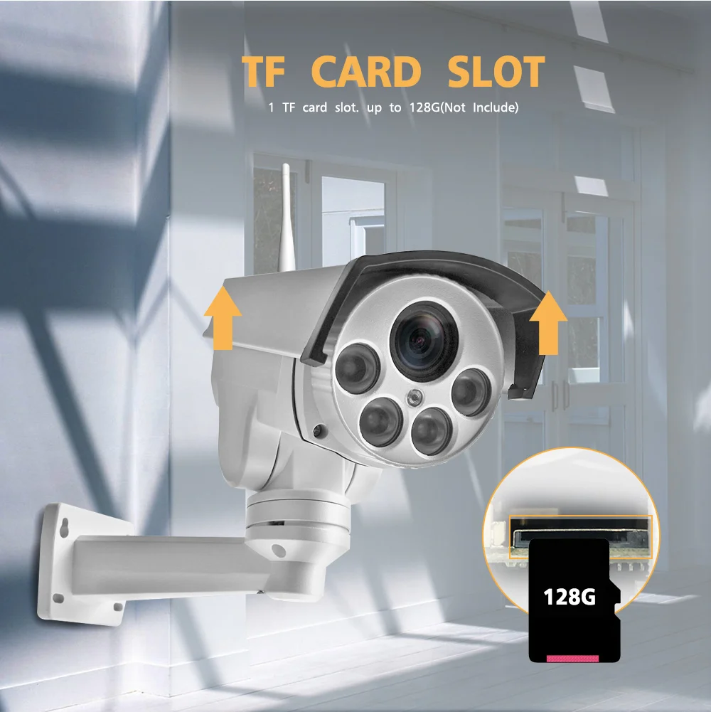 Супер HD 1080P 5MP Wifi PTZ IP камера Onvif аудио 5X 10X оптический зум 2MP CCTV камера безопасности наружная ИК 50 м P2P CamHi
