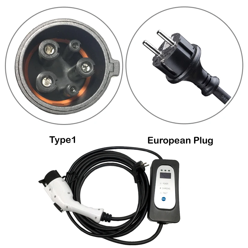 type 1 j1772 ev charger schuko plug evse charging ev cable for nissan leaf electric vehicle 16a 13a 10a 8a free global shipping