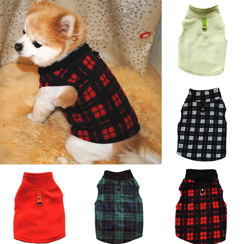 

Warm Dogs Coat Fleece Winter Lattice French Bulldog Pug Chihuahua Pet Puppy Clothes Small Dogs Jacket Clothing for Dog Coats