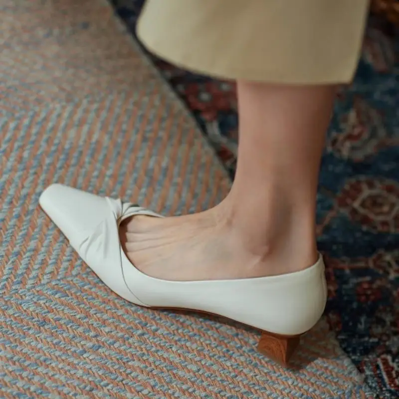 

KemeKiss 2021 New Arrived Women Real Leather High Heel Shoes Fashion Square Toe Patent Leather Weeding Pumps Footwear Size 34-39