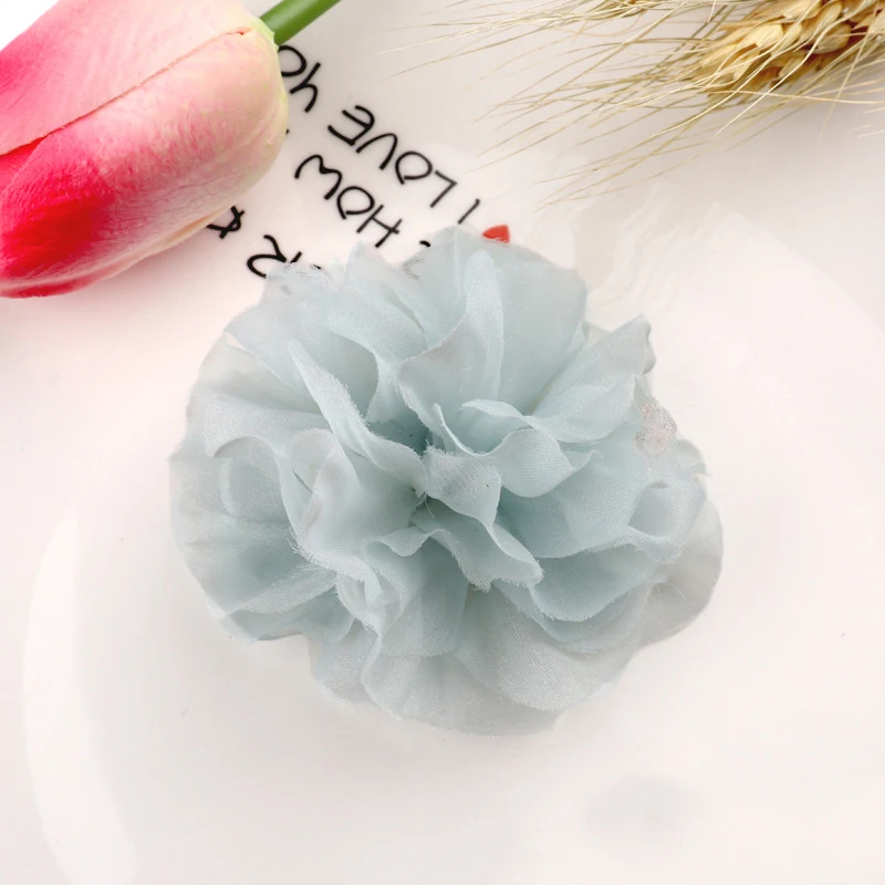 6 5PCS /33 Colors Mini Chiffon Fabric Flower For Wedding Invitation Artificial Flowers For Dress Decoration - Цвет: 6