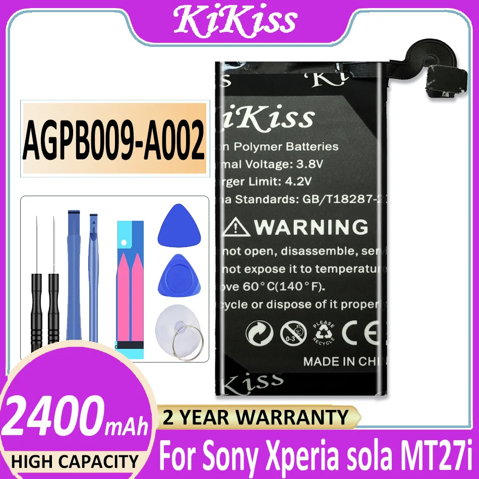 Оригинальная батарея KiKiss AGPB009-A 002 2400 мАч для Sony Xperia Sola MT27 MT27i MT27a Pepper Bateria | Мобильные