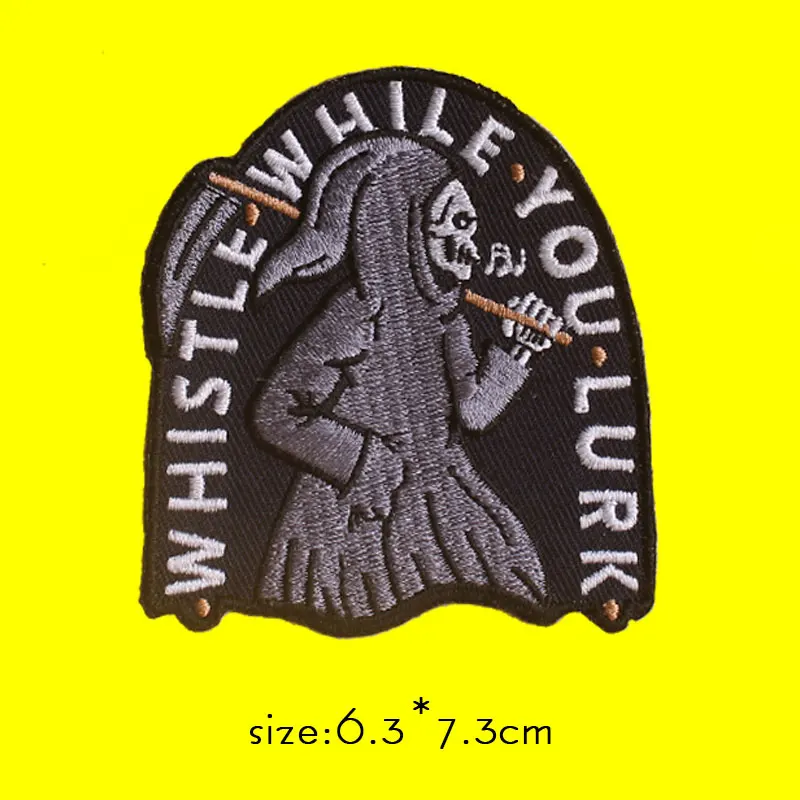 Нашивки с вышивкой в стиле панк для одежды нашивки глажки круглые наклейки на