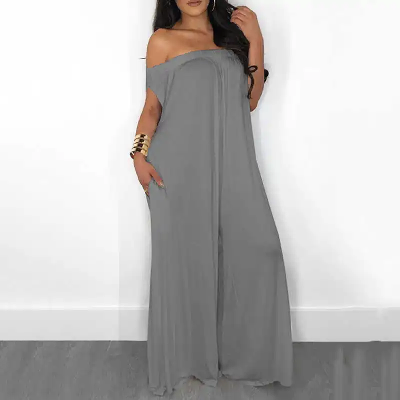 CHICEVER сексуальный комбинезон с открытыми плечами для женщин вырезом лодочкой