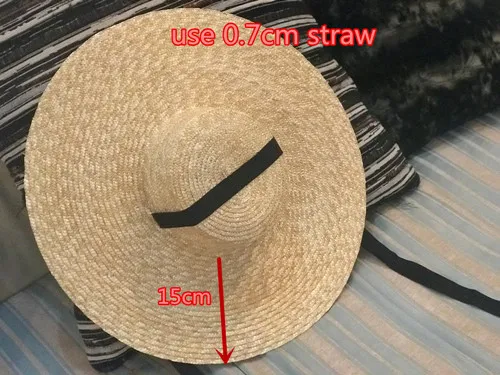 15cm begie Лидер продаж, различные Дешевые качества, ручная работа, соломенная дизайнерская Стильная шляпа с ветровыми полями, для отдыха на пляже, Длинная лента, Женская Шляпа Fedora, женская шляпа - Цвет: 15cm begie