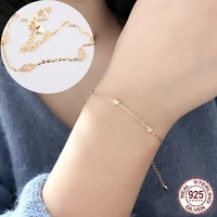 jecircon 925 sterling silver mini heart inlaid white zircon bracelet for women simple 14k gold plated student bracelet jewelry