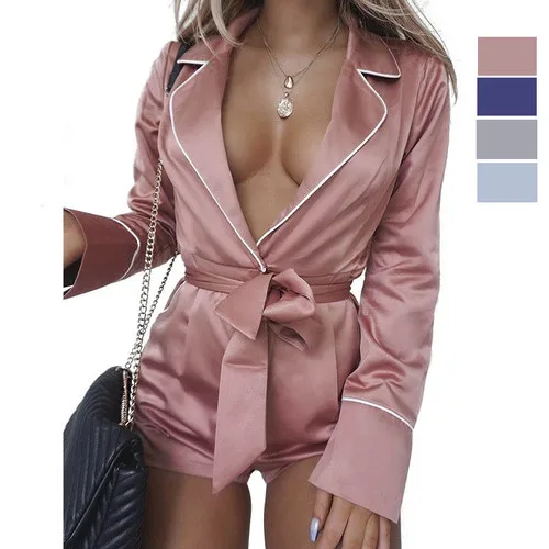 Сексуальные боди с длинным рукавом Женская Клубная одежда шорты комбинезон