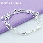BAYTTLING серебряный цвет 8-дюймовый тонкий бисерный браслет-цепочка для женщин и мужчин модные ювелирные изделия для вечеринки свадебный подарок