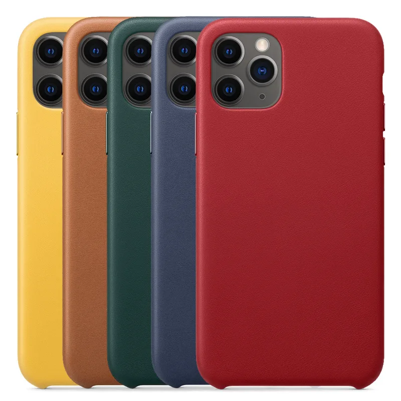 

New Luxury Genuine Leather Back Cover for iPhone 11 Pro Max XS Max XR X Business Pouch Fashion Phone Case Popular Color Pocket