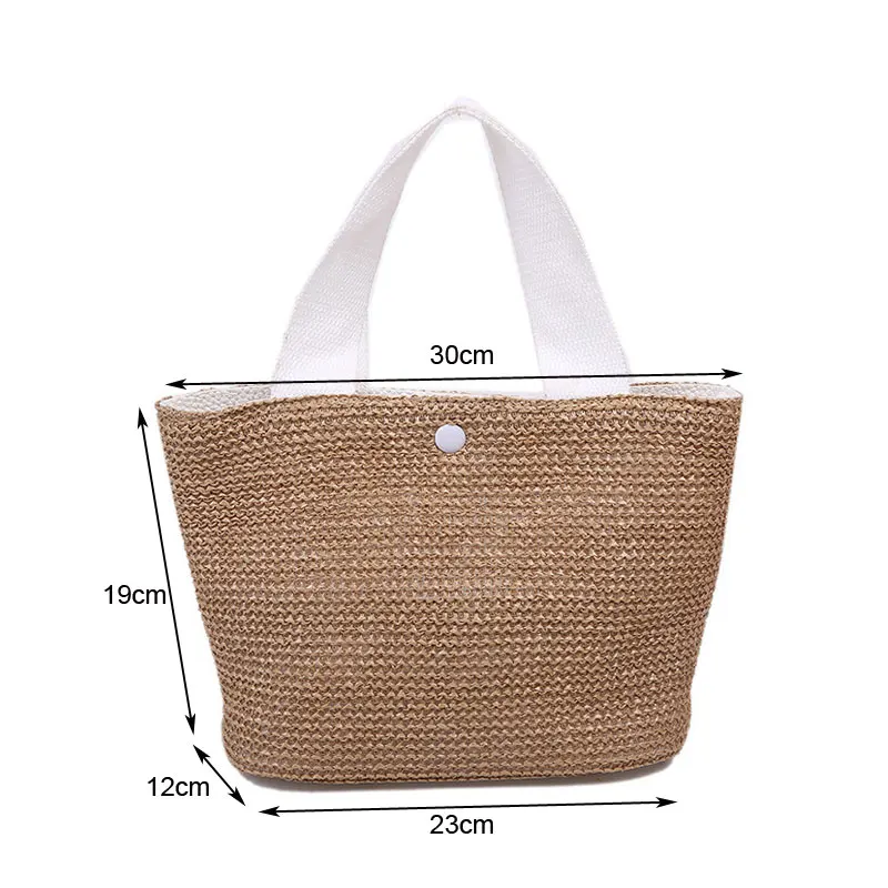 Женская Плетеная соломенная сумка, летняя пляжная сумка ручной работы, плетеная пляжная сумка из ротанга с ручками сверху, дорожные тоуты от AliExpress WW