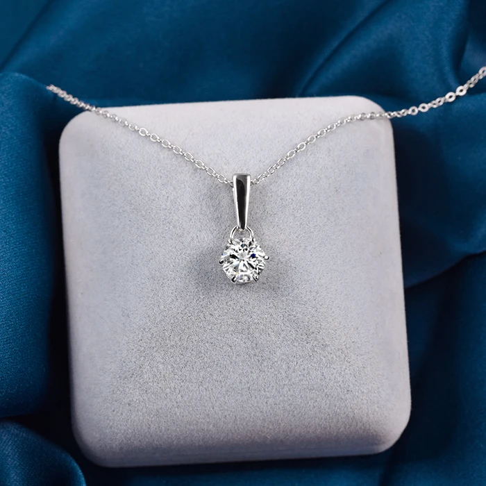 

Pendant Necklace For Women 926 Sterling Silver With Classic 6-claw Drop Pendant Fine Jewelry Girl Wedding Party Anniversary Gift