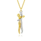 Оригинальное креативное ожерелье для пары, женское обнимающееся ожерелье с подвеской злодей, характерное двухцветное ожерелье с цепочкой до ключицы для женщин