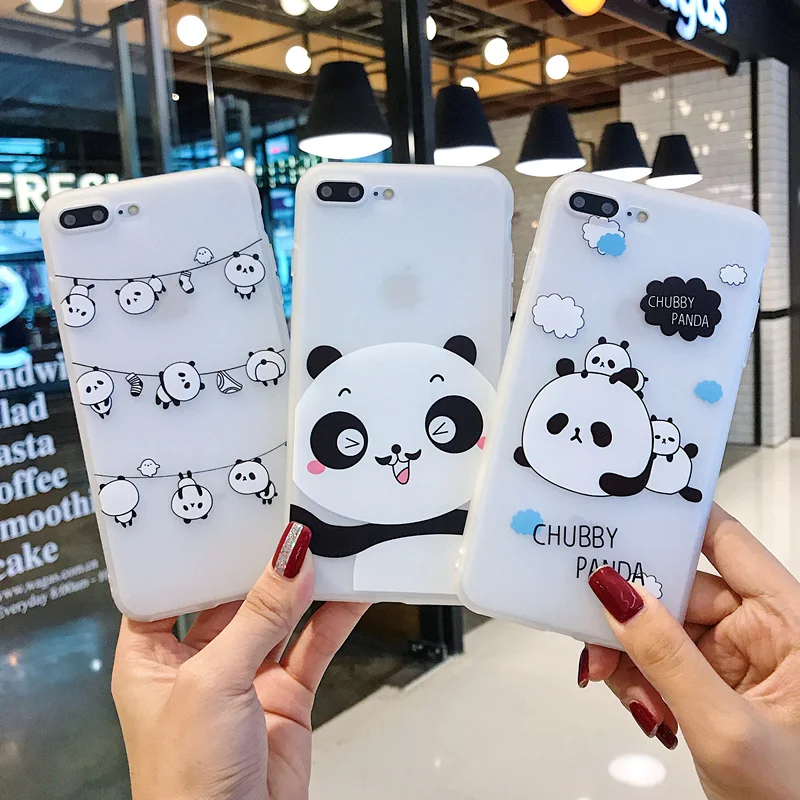 Забавный мультяшный чехол для телефона с пандой для iphone X XS чехол для MAX XR для iphone 7 6s 8 plus милый чехол кукла подставка поддержка мягкий чехол s Capa