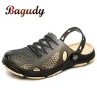 Сандалии-желе мужские для пляжа, модная Уличная обувь-тапочки с отверстиями, удобные шлепанцы, лето