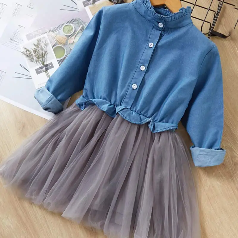 Keelorn Girls Dress 2020 Spring Winter Kids Dresses Long Sleeved Cartoon Swan Lace Appliques Princess 3-7Y girls clothes | Детская