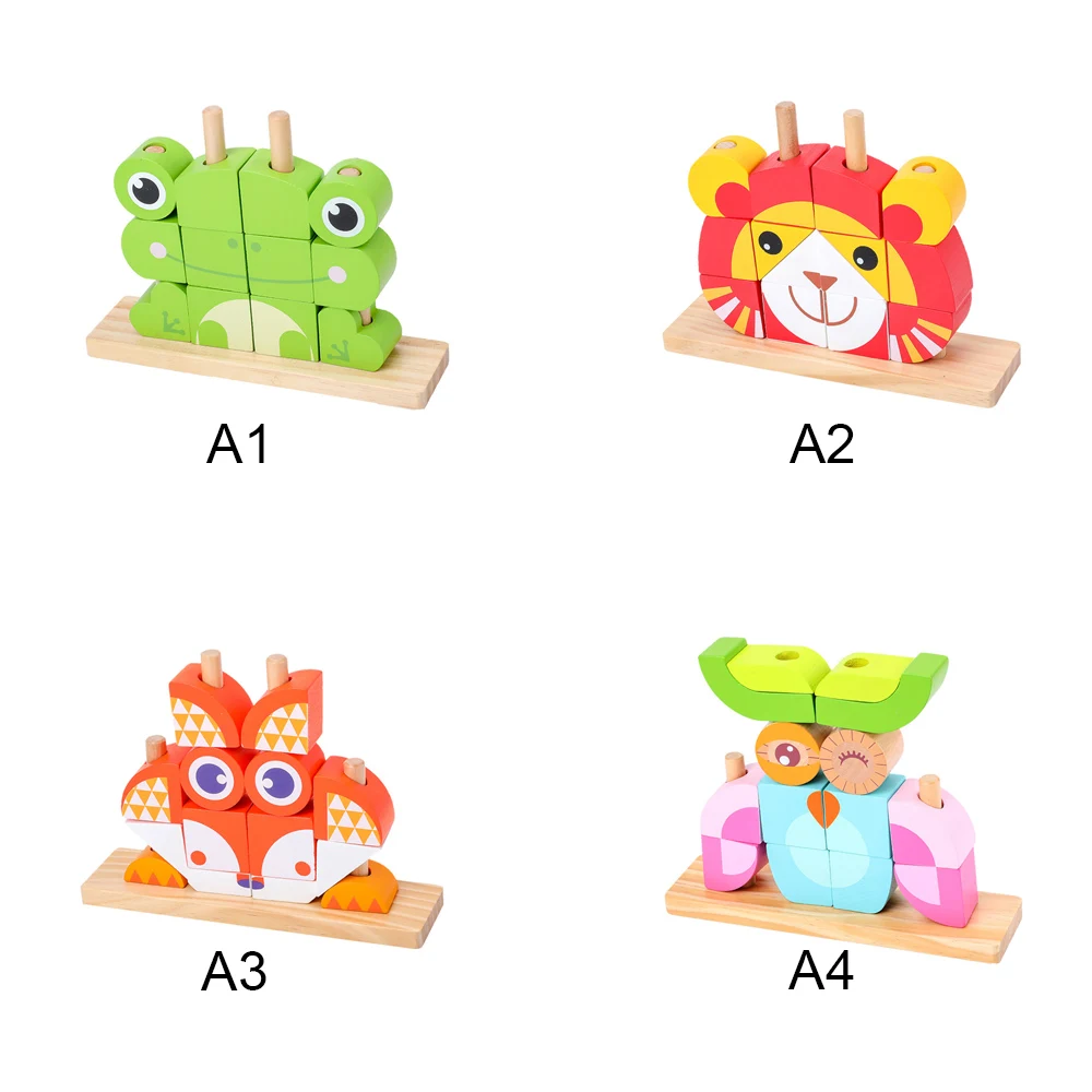 

Wooden Toys Animal Variable Building Blocks Forest Animal Wooden Building Blocks Educational Toys Children Learning Toys For Kid