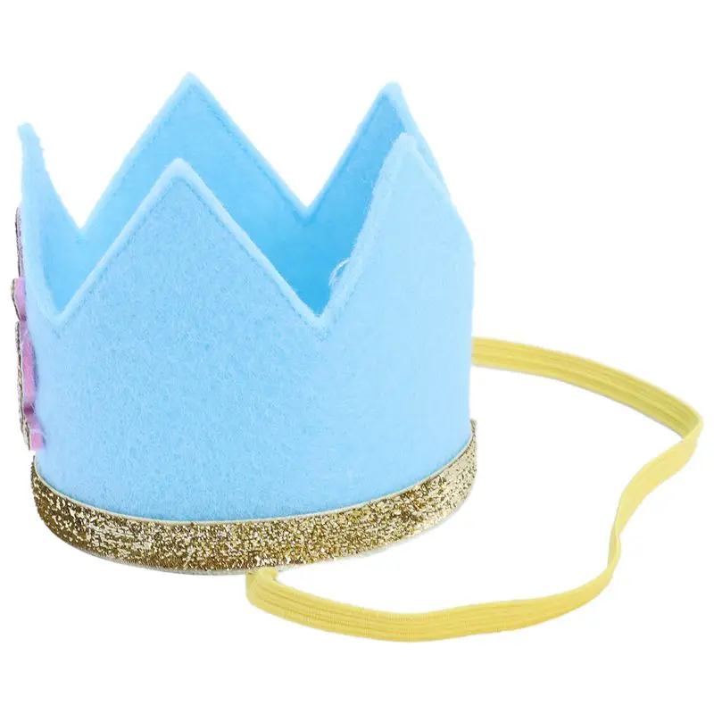 Newborn Infant Toddler Baby Girl Boy Half 1/2 First Second Third Birthday Crown Party Cake Smash Headband Hair Accessories blue | Детская