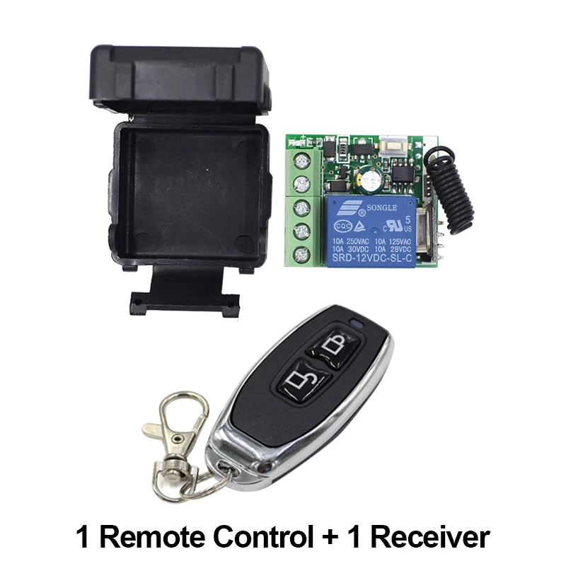 1 Receiver and 1 RC 433 МГц DC12V 1CH реле беспроводной пульт дистанционного управления 433 МГц рч приемник модуль для умного дома переключатель передатчик Diy - Цвет: 1 Receiver and 1 RC