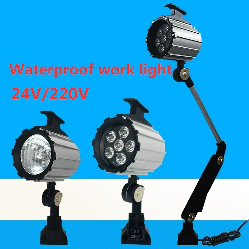 6W/7W /9W LED Machine Tool Operation Light Long Arm Foldable Waterproof Energy-Saving CNC Lathe Equipment Lighting 24V 220V