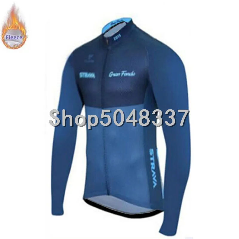 STRAVA для мужчин pro team велосипедная Одежда Зима Велоспорт Джерси термо флис с